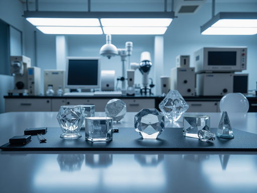 光源用品展示，LED照明设备和光学器件整齐排列，专业光学实验室背景，精密测量环境